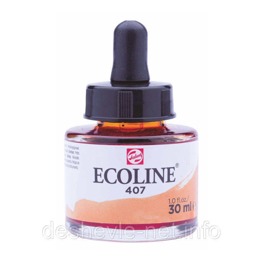 NEW Фарба акварельна рідка Ecoline (407), Вохра темна, 30 мл, Royal Talens