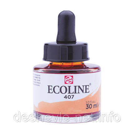 NEW Фарба акварельна рідка Ecoline (407), Вохра темна, 30 мл, Royal Talens, фото 1