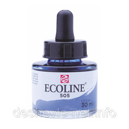 NEW Фарба акварельна рідка Ecoline (505), Ультрамарин світлий, 30 мл, Royal Talens, фото 1