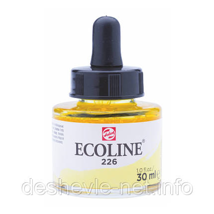 NEW Фарба акварельна рідка Ecoline (226), Пастельна жовта, 30 мл, Royal Talens, фото 1