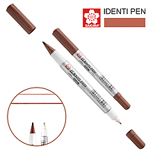 Перманентний маркер IDENTI PEN, двосторонній, 0,4/1 мм, Коричневий, Sakura