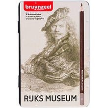 Набір графітних олівців Dutch Masters, Автопортрет, Рембрандт, 12 шт., метал, Bruynzeel