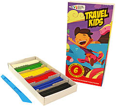 Пластилин "Travel kids", 6 цв., 72 г со стеком, ГАММА