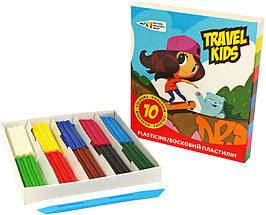 Пластилин "Travel kids", 10 цв., 120 г со стеком, ГАММА