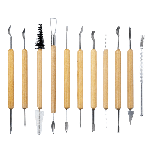 Набір, 11 шт., стек, металевий, двосторонній, дер. ручка, (11218), D.K.ART&CRAFT