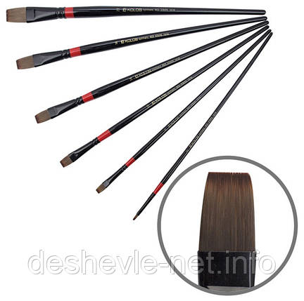 Синтетика плоска, Red stripe 1018, No10, д.р. пензель KOLOS, фото 1