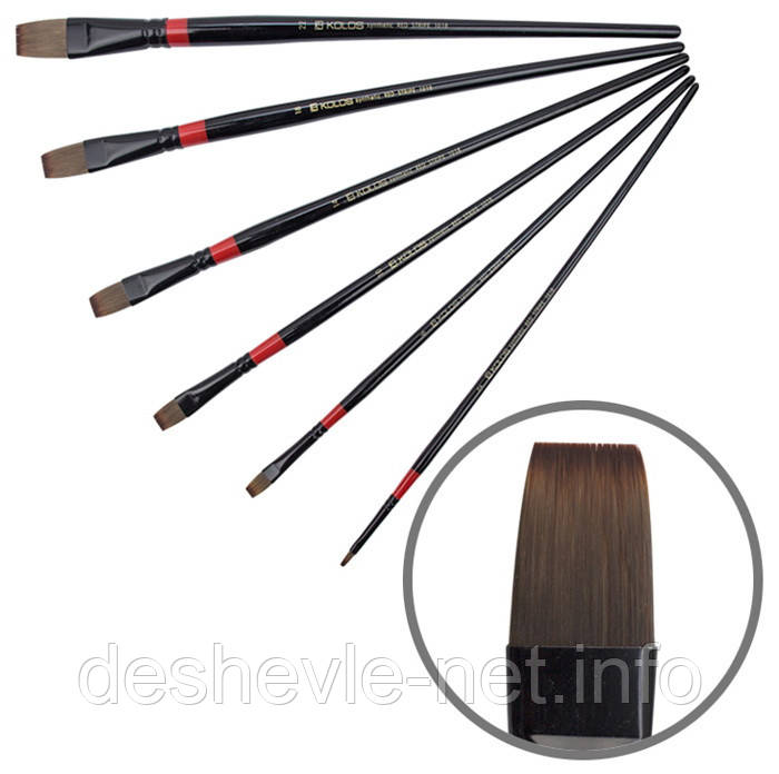 Синтетика плоска, Red stripe 1018, No22, д.р. пензель KOLOS