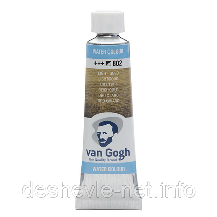 Фарба акварельна Van Gogh (802), Світле золото, туба 10 мл, Royal Talens, фото 1