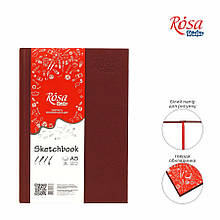 Блокнот A5 (14,8*21см), 100 г/м2, 96 л., бордо, ROSA Studio