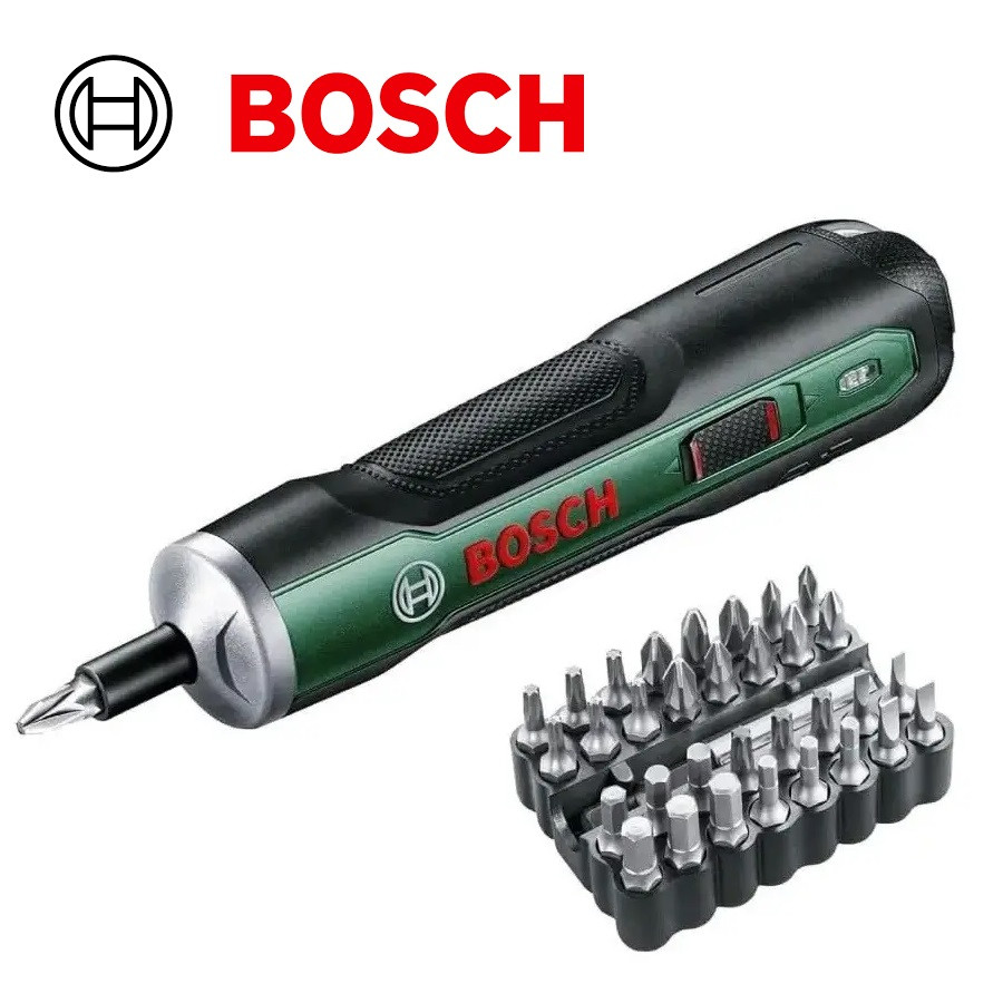 Електровикрутка акумуляторна Bosch PushDrive 3.6В 1.5А·год 5Нм зі змінними насадками 06039C6001
