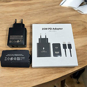Зарядний пристрій для Samsung 35W USB-C + USB-A 15W + Кабель Type-C з підтримкою швидкої зарядки, фото 3