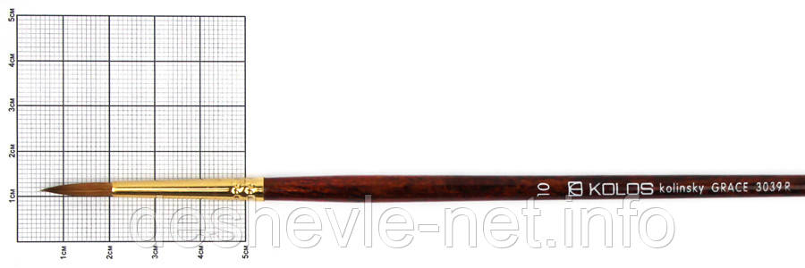 Колонок круглий, Grace 3039R, No10, д.р. пензель KOLOS