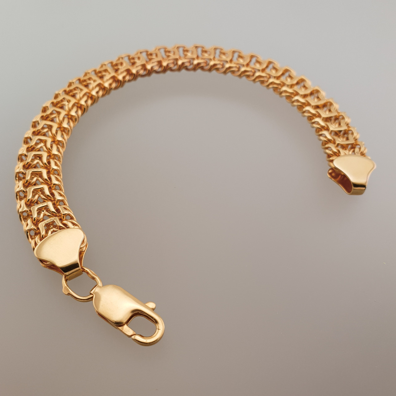 Чоловічий срібний браслет позолочений Фараон. Широкий срібний браслет чоловічий в позолоті. 10 мм / 19 см, фото 1