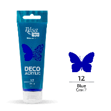 Акрил для декору, Синій (12), матовий, 75 мл, ROSA Talent