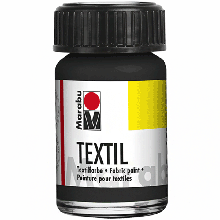 Фарба акрилова (073) Чорна, 15 мл, д/св. тканин, Marabu