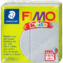 Пластика Fimo kids, Срібна з блискітками, 42 г, Fimo