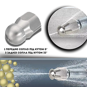 Форсунка для промивання каналізації і труб G 1/2F N-0904 (3+1 розмір 030)