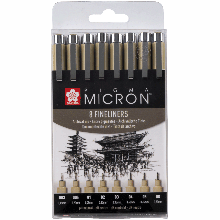 Набір лінерів PIGMA MICRON 8 шт., чорний Sakura