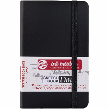 Блокнот для графіки та каліграфії в крапку Talens Art Creation DOTS А6 (9*14 см), 80 г/м2, 80 л, чорний, Royal