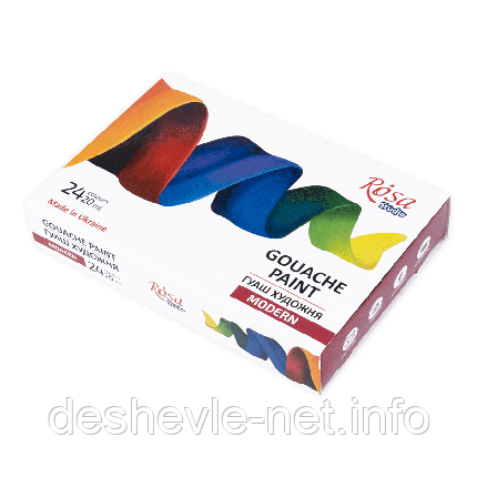 Набір фарб гуашевих MODERN, 24*20 мл, ROSA Studio, фото 1