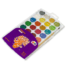 Акварель медова "Творчість", 32 кв. (28+4перлів.), з/пензликом, пластик, ГАММА