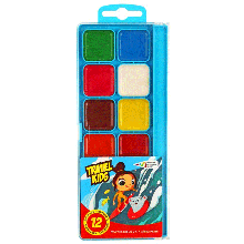 Набір дитячої акварелі "TRAVEL KIDS", 12 кв., б/пензлики, пластик, ГАММА