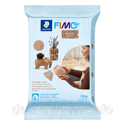 Пластика самозастигальна, ефект дерева, 350 г, Fimo Air, фото 1