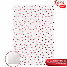 Калька напівпрозора з тисненням "Red Heartsживати 21х29,7 см, 100 г/м2, ROSA TALENT