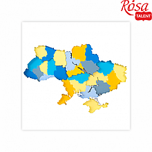 Набір, картина 3D, "Карта України" МДФ, ґрунтоване, 5 шарів, 30х30 см, ROSA TALENT