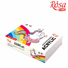 Набір акрилових фарб Unicorn 12x10 мл, ROSA START