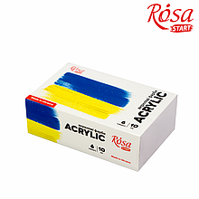 Набір акрилових фарб Україна 6x10 мл, ROSA START