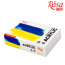 Набір акрилових фарб Україна 12x10 мл, ROSA START