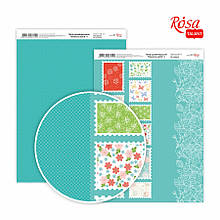 Папір дизайнерський двосторонній "Ніжність квітів" 4, 21х29,7 см, 250 г/м2, ROSA TALENT