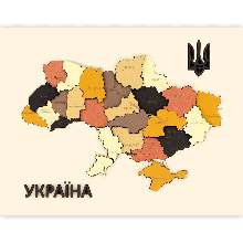 Набір, мапа України 3D, кольори металіку, МДФ, 30,5х37,5 см, ROSA TALENT