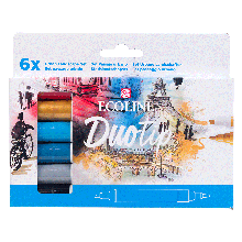 Набір акварельних двосторонніх маркерів ECOLINE DUO TIP Urban Landscape, 6 шт., Royal Talens