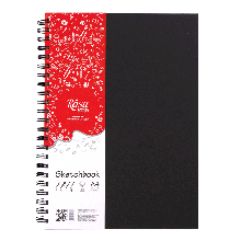 Блокнот на спіралі A4 (21*29,7 см), 100 г/м2, 80 л, чорний, ROSA Studio