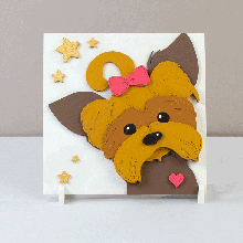 Набір, картина 3D, "Песик", МДФ ґрунтуване, 18х18 см, ROSA TALENT