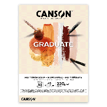 Склейка паперу для міксованих технік GRADUATE MIXED MEDIA, А5 (14,8*21см), 220 г/м2, 30 л, натуральні кольори,