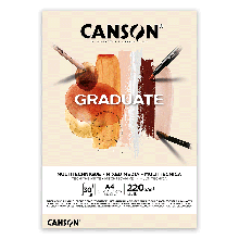 Склейка паперу для міксованих технік GRADUATE MIXED MEDIA, А4 (21*29,7см), 220 г/м2, 30 л, натуральні кольори,