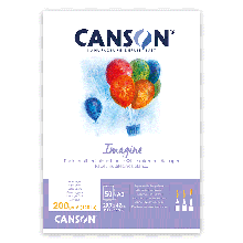 Склейка паперу IMAGINE (mix media), А3, 200 г/м2, 50 л, натуральний білий, гладкий, Canson