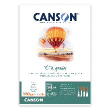 Склейка для ескізів і малюнка CΩGRAIN, А4 (21*29,7 см), 180 г/м2, 30 л, білий папір, Canson