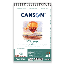 Альбом для ескізів і малюнка на спіралі CΩGRAIN, А5 (14,8*21см), 224г/м2, 30 л, білий папір, Canson
