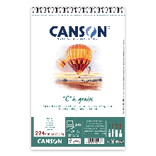Альбом для ескізів і малюнка на спіралі CΩGRAIN, А4 (21*29,7 см), 224 г/м2, 30 л, білий папір, Canson