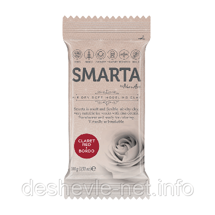 Пластика самозастигальна, Червона темна, 100 г, Smarta, фото 1