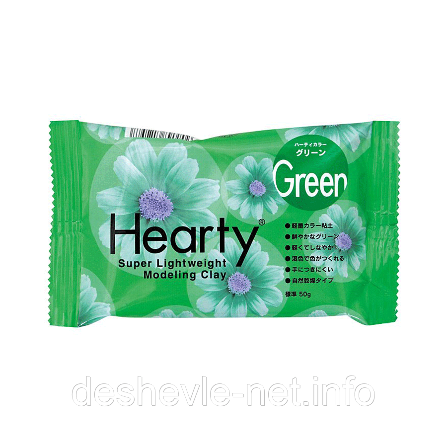 NEW Пластика самозастигальна Hearty, Зелена, 50 г, Padico