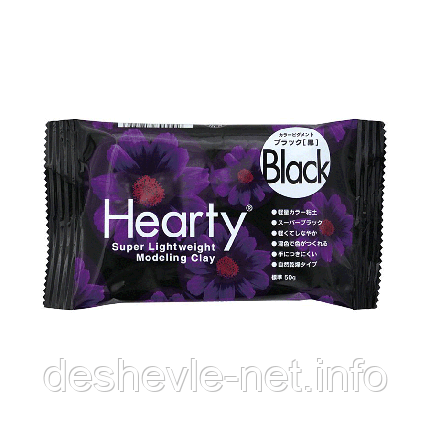 NEW Пластика самозастигальна Hearty, Чорна, 50 г, Padico, фото 1