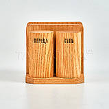 Підставка-органайзер для спецій із ясена 105х100х105 мм, фото 4