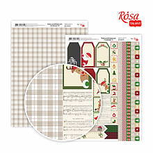 Папір дизайнерський двосторонній "Christmas" 8, 21х29,7 см, 250 г/м2, ROSA TALENT