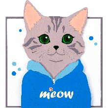 Набор, картина 3D, „Meow“, МДФ грунтованное, 18х20см, ROSA Talent