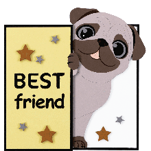 Набір, картина 3D, Best Friend, МДФ ґрунтуване, 19х19 см, ROSA Talent